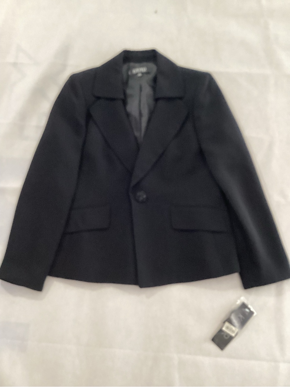 Kasper Black Women's Single-Button Tailored Blazer with under sleeveless blouse